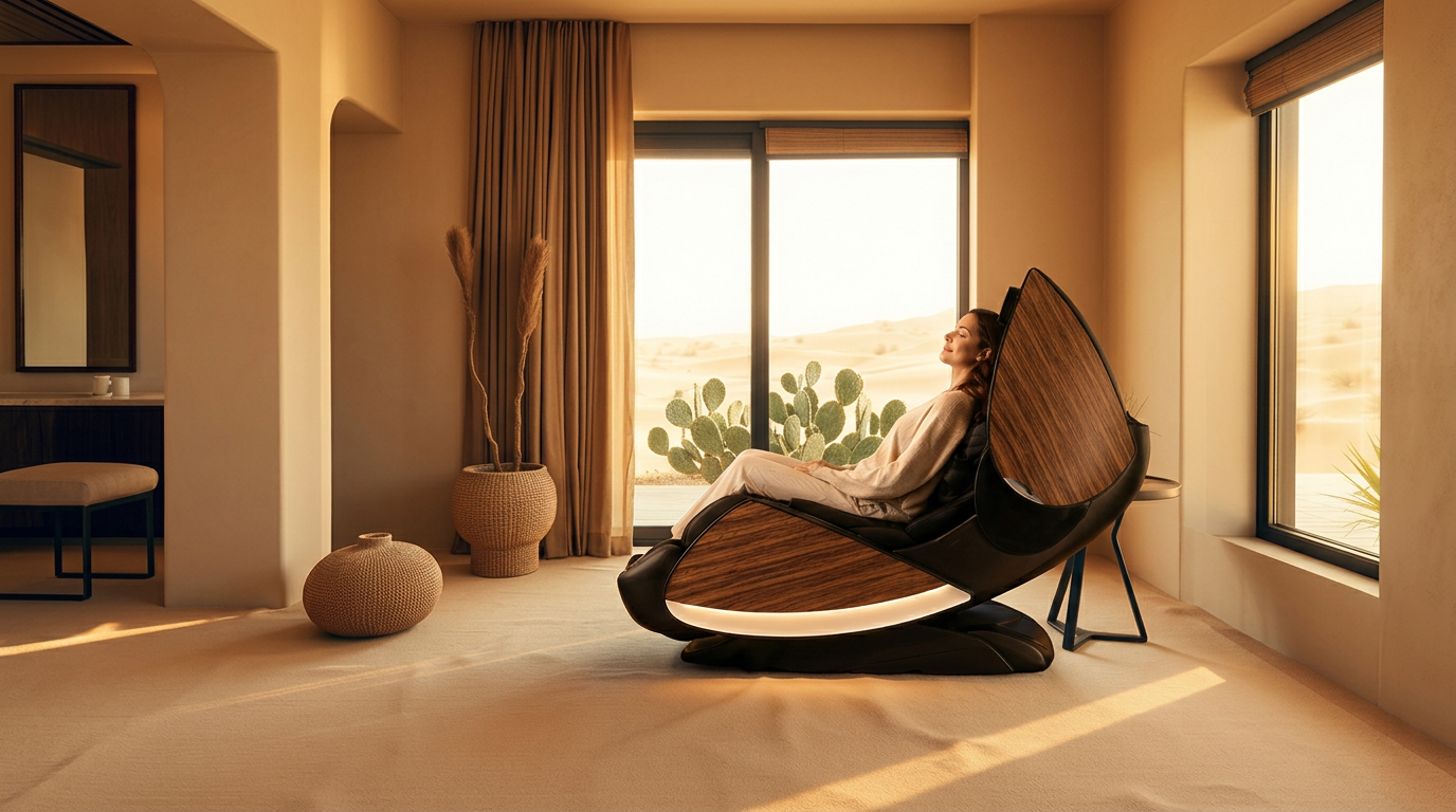 Luxury resort suite with Novo XT PRO massage chair